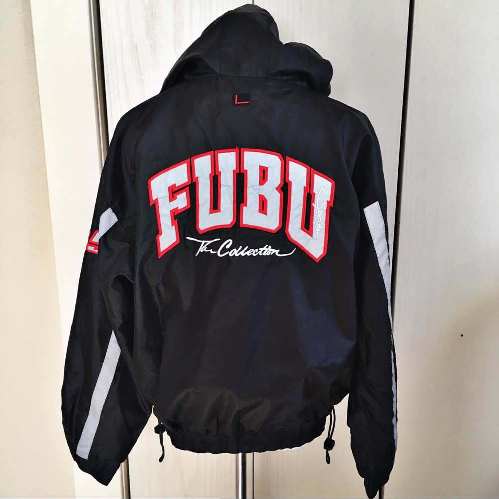 Fubu Sport Men Jacket Spellout XL Black Red 05